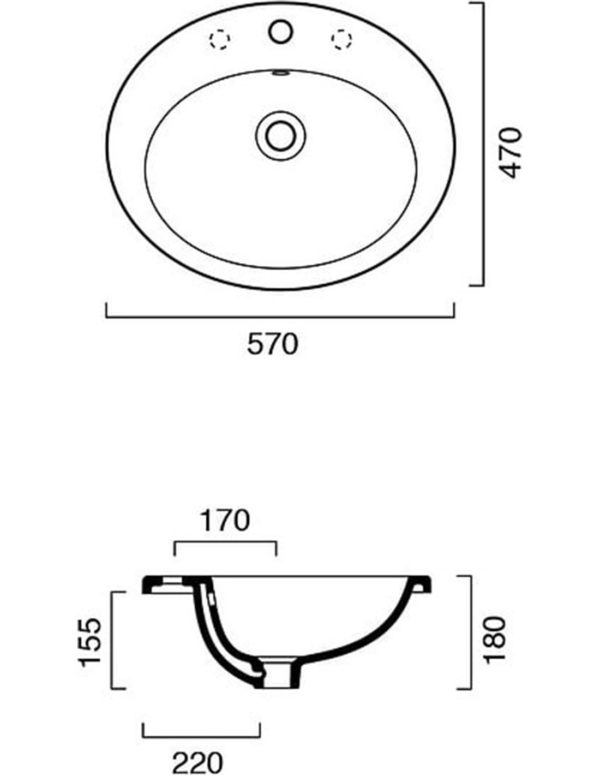 Zero Fitted Vanity Basin - Image 2