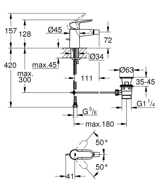 BauEdge Bidet Mixer - Image 2