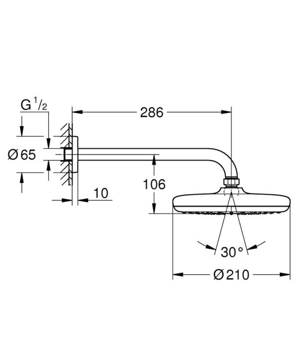 Tempesta 210 HeadShower incl. arm - Image 2