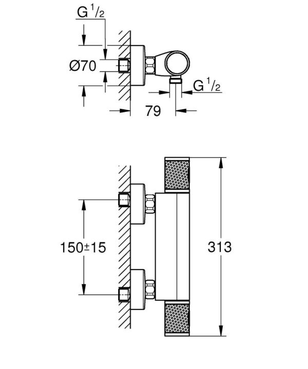 Grohetherm 1000 Thermostatic Perfromance Shower Mixer - Image 2