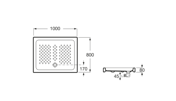 Ceramic Shower Tray 100x80 - Image 2